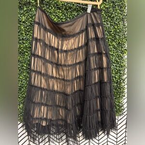 Elegant Black Sheer Layered Skirt
